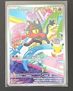 Litten 044 Promo Holo NM Pokemon Card Mega Evolution Promo - Image 1