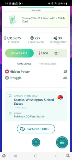 Pokemon Go Shiny Unown T - Image 2