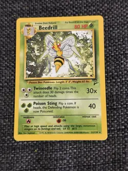 Pokemon Card - Beedrill 21/130 - Base Set 2 Rare WOTC Vintage - Image 1