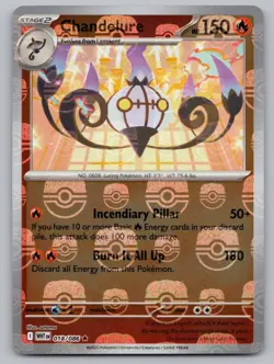 Chandelure (Master Ball Pattern) 018/086 Holo Rare White Flare Pokemon NM/M - Image 1