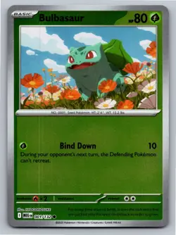 Bulbasaur 001/132 Common Mega Evolution Pokemon Reverse Holo Near Mint - Image 1