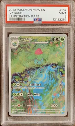 Pokemon TCG Ivysaur 167/165 SV 151 Illustration Rare Holo EN PSA 9 - Image 1