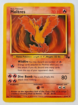 Pokemon TCG: Moltres Fossil #27/62 MP - Image 1