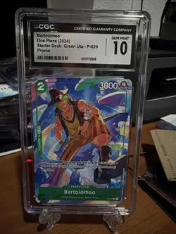 Bartolomeo P-029 Starter Deck Non-Foil One Piece Card CGC 10 Gem Mint - Image 1