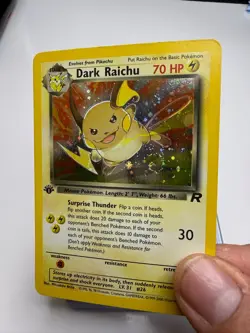 Dark Raichu 83/82 Secret Holo Rare Team Rocket 1st Edition (LP Swirl) Pokemon - Image 1