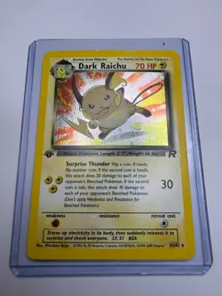 Dark Raichu 83/82 Secret Holo Rare Team Rocket 1st Edition (LP Swirl) Pokemon - Image 2