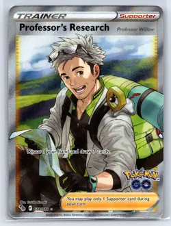 Professor's Research (Full Art) Holo Ultra Rare Pokemon GO 078/078 NM - Image 1