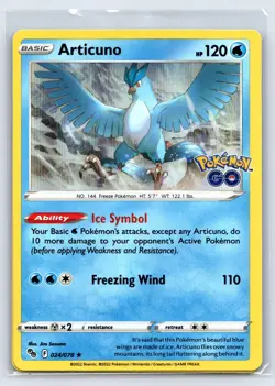 Articuno Holo Rare Pokemon GO 024/078 NM - Image 1