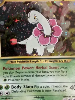 Pokemon TCG Meganium 10/111 Neo Genesis Holo Rare PSA 7 NM Foot Swirl - Image 4