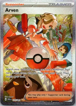 Arven 235/091 Special Illustration Rare Paldean Fates Pokemon Near Mint - Image 1