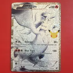 Celebrations Reshiram 113/114 Black & White Ultra Rare Full Art Holo - Image 1