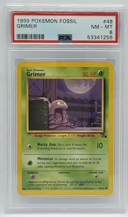1999 Pokemon Fossil #48 - PSA NM-MT 8 - GRIMER - Image 1