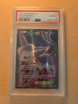 2016 POKEMON XY BREAKPOINT #117 FULL ART/ESPEON EX PSA 10 - Image 1