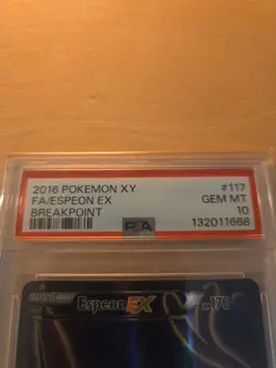 2016 POKEMON XY BREAKPOINT #117 FULL ART/ESPEON EX PSA 10 - Image 3