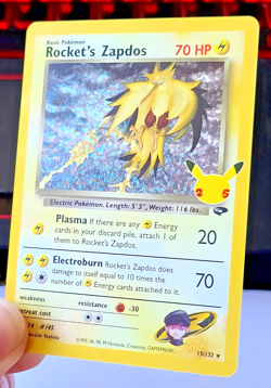 Pokemon TCG: Rocket's Zapdos Celebrations #15/132 Holo MINT - Image 2