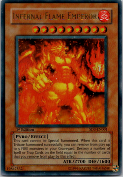 Yugioh! Infernal Flame Emperor SD3-EN001 | Ultra Rare LP Very Light Play 1st Ed - Image 1