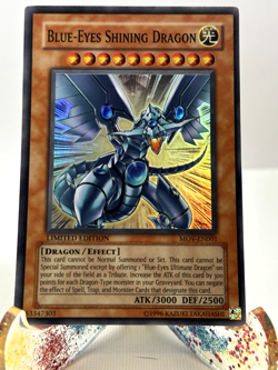 YuGiOh! Blue-Eyes Shining Dragon MOV-EN001 Limited Edition Super Rare LP - Image 1
