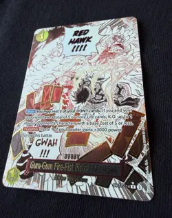 Bandai ONE PIECE Gum-Gum Fire-Fist Pistol Red Hawk OP11-114 R Foil Alt Art EN - Image 1