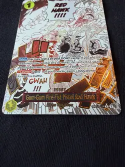 Bandai ONE PIECE Gum-Gum Fire-Fist Pistol Red Hawk OP11-114 R Foil Alt Art EN - Image 3