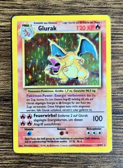 Glurak Base Set Holo Deutsch Vintage Pokemon Karte MP/LP - Image 1