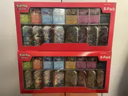 Pokemon Prismatic Evolutions 8 Mini-Tins Promo Cards Costco 2-Pack - NEW IN HAND - Image 1