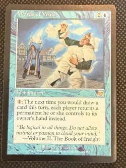 Words of Wind Onslaught Magic the Gathering Rare Blue Enchantment MtG - Image 1