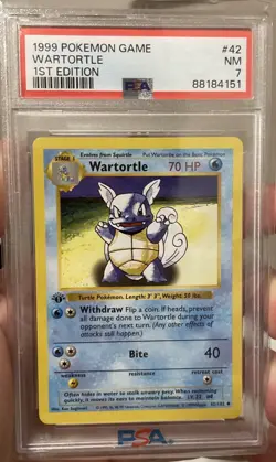 Pokemon 1999 Wartortle 1st Edition #42 PSA 7 shadowless - Image 1