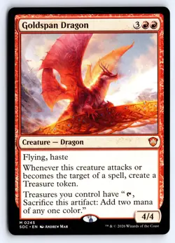 Goldspan Dragon 245 Commander: Secrets of Strixhaven Magic: The Gathering NM - Image 1