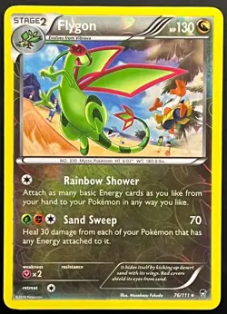 Flygon XY Furious Fists Rare REVERSE HOLO Pokemon Card 76/111 - Image 1