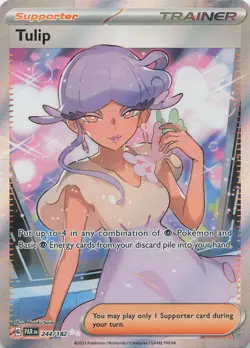 Tulip 244/182 Ultra Rare Paradox Rift Pokemon Lightly Played - Image 1