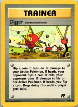 Trainer Digger 75/82 Team Rocket Pokemon Card Unlimited Edition - Image 1