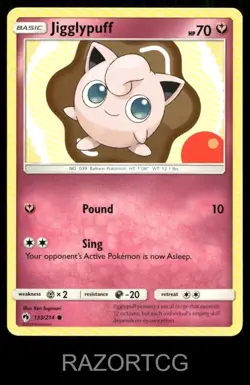 JIGGLYPUFF 133/214 C LOST THUNDER POKEMON NM/M - Image 1