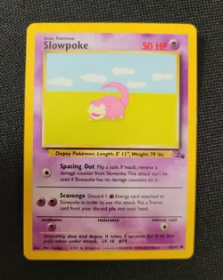 Pokemon fossil red logo 3rd print 1999 2000 slowpoke 55/62 - Image 1