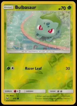 Bulbasaur 1/73 C Shining Legends Pokemon Reverse Holo NM - Image 1
