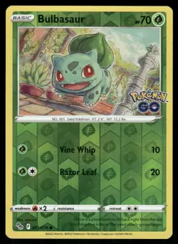 Pokemon Cards Bulbasaur 001/078 Reverse Holo Pokemon GO Common NM *2 - Image 1