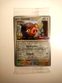 Pokemon Scarlet & Violet Stamped Promo Exclusive Holo Lechonk 154/198 - Sealed - Image 1