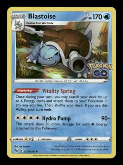 BLASTOISE 017/078 HOLO RARE POKEMON GO POKEMON NM - Image 1