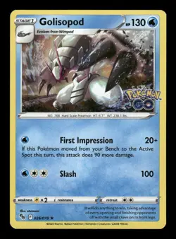 GOLISOPOD 026/078 HOLO RARE POKEMON GO POKEMON NM - Image 1