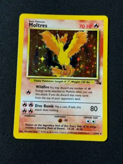 Pokemon Moltres 12/62 Holo Fossil Unlimited 1999 LP - Image 3