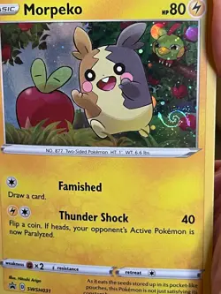 POKEMON MORPEKO SWSH116 PROMO BLACK STAR COSMOS HOLO HD SWIRL NM CARD SEE PICS - Image 4