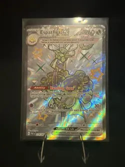 Espathra ex 214/091 Shiny Ultra Rare Paldean Fates Pokemon Holo Near Mint - Image 1