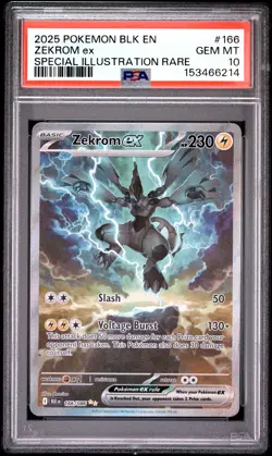 2025 POKEMON BLK EN-BLACK BOLT SPECIAL ILLUSTRATION RARE #166 ZEKROM EX PSA 10 - Image 1