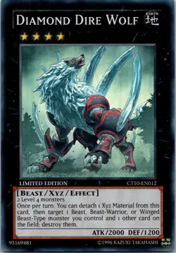 Yugioh Diamond Dire Wolf CT10-EN012 Limited Edition Super Rare NM - Image 1