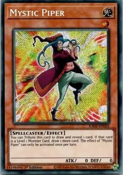 Yugioh Mystic Piper (Secret Rare) RA04-EN005 1st Edition Secret Rare NM - Image 1