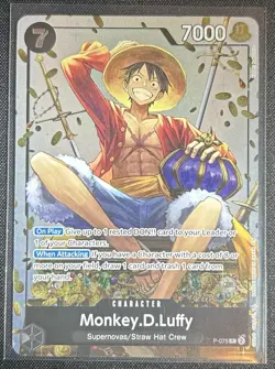 Bandai One Piece Card Game Monkey.D.Luffy P-075 Promo Holo ENG 7000 - Image 1