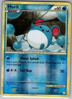 Marill 74/123 Reverse Holo - HeartGold SoulSilver - Pokemon Card - LP - Image 1