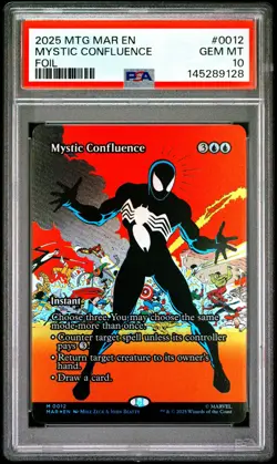 2025 MTG MARVEL'S SPIDER-MAN: SOURCE MATERIAL FOIL MYSTIC CONFLUENCE PSA 10 - Image 1