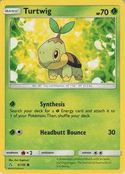 Turtwig 6/156 Common Ultra Prism Pokemon Lightly Played - Image 1