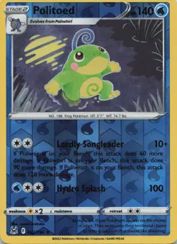Politoed 032/196 Rare Lost Origin Pokemon Reverse Holo Near Mint - Image 1
