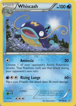 Whiscash 40/160 Uncommon Primal Clash Pokemon Near Mint - Image 1